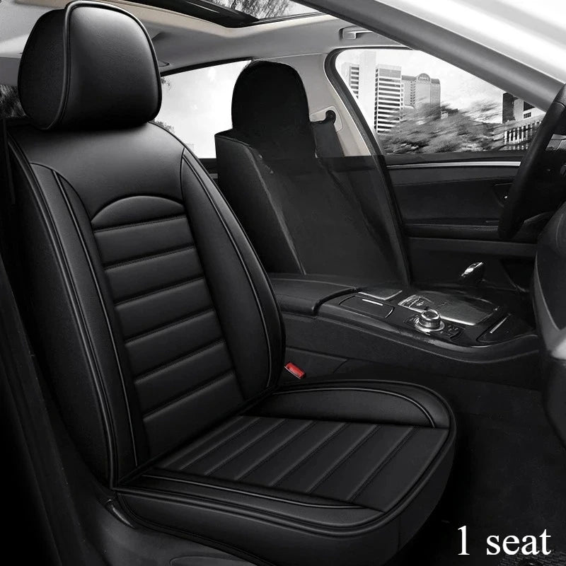All Season Genuine Leather Full Coverage 5-Seater Car Seat Covers Summer Ready Universal Fit for Cars SUVs Trucks Premium Auto
