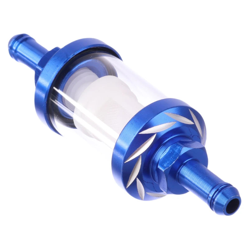 Filter 8mm CNC Aluminum Alloy Glass Gas Fuel Gasoline Oil Filter For Motocross Dirt Pit Bike ATV Buggy Quad Motorcycle Parts