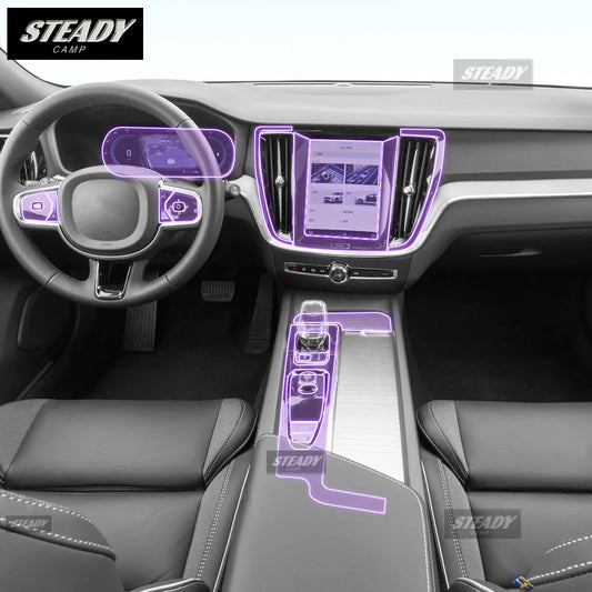 For Volvo V60 2020-2024 Car interior Center console transparent TPU Paint protective film Anti scratch sticker LCD screen PPF