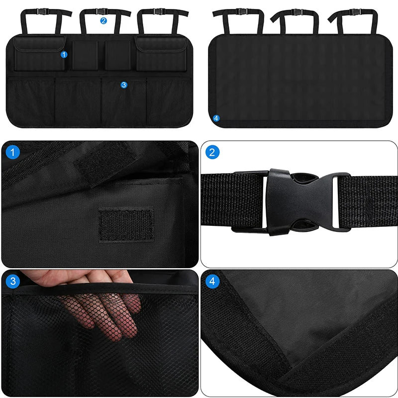 Car Trunk Organizer Backseat Hanging Multi-Pocket Car Organizer With 8 Pockets Oxford Waterproof Car Trunk Storage Bag Organizer