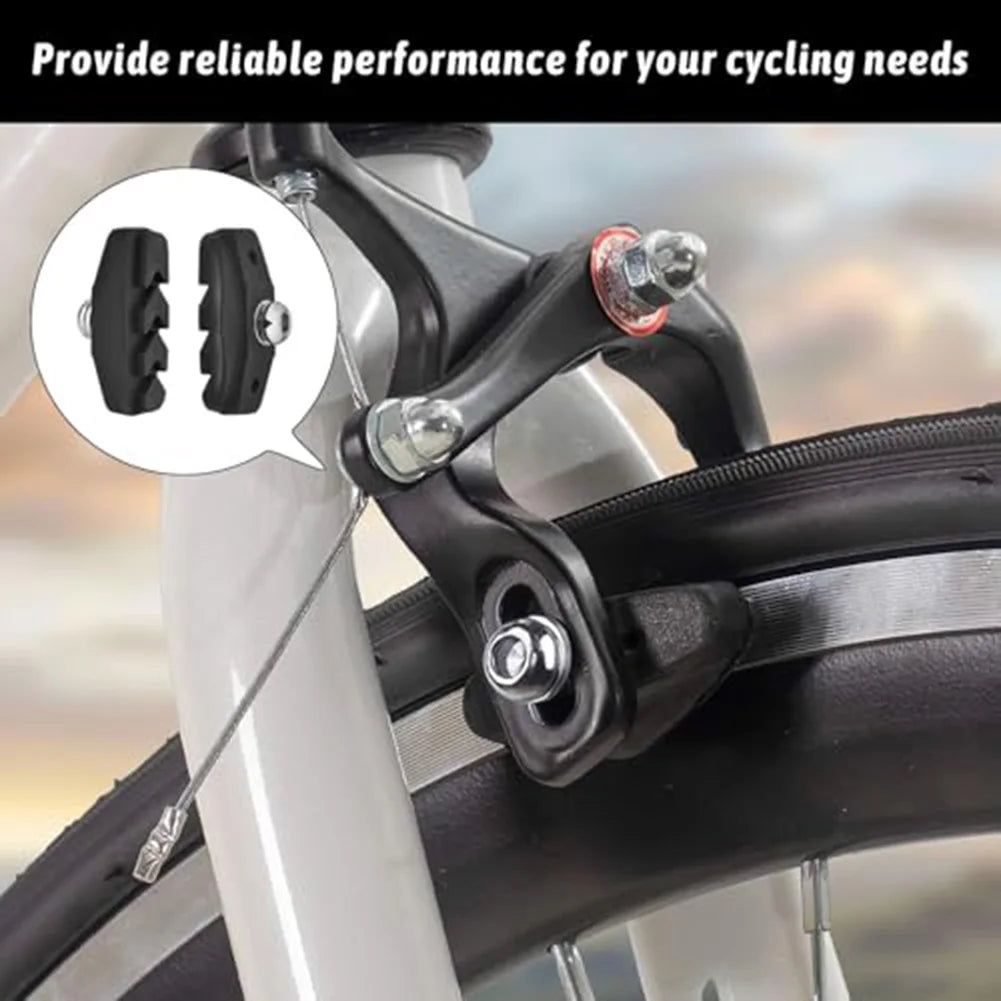 2pair Bicycle For  V-Brake Pads Powerful Wet/Dry Stop 50mm Rubber  Road & MTB L/R  Road Bicycle Silent  Brake Pads Cycling Parts