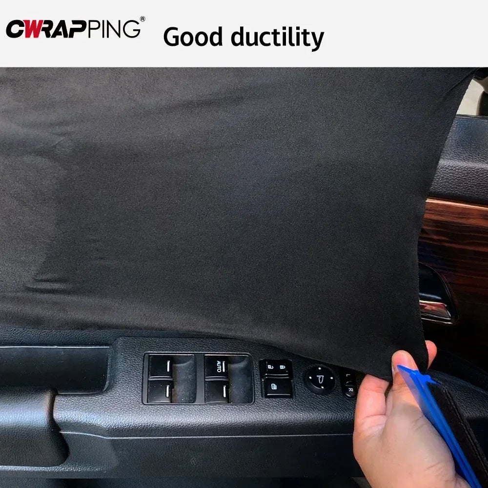 Car Interior Modification Stickers High-quality Suede Fabric Vinyl Auto Self-adhesive Film Car Modification Door Panel Workbench