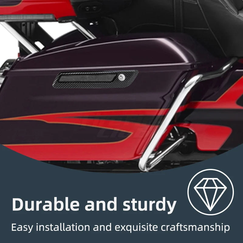 Motorcycle Accessories Hard Saddlebag Latch Cover Reflectors ABS For Harley Touring Road King Road Glide Street Glide 2014-up