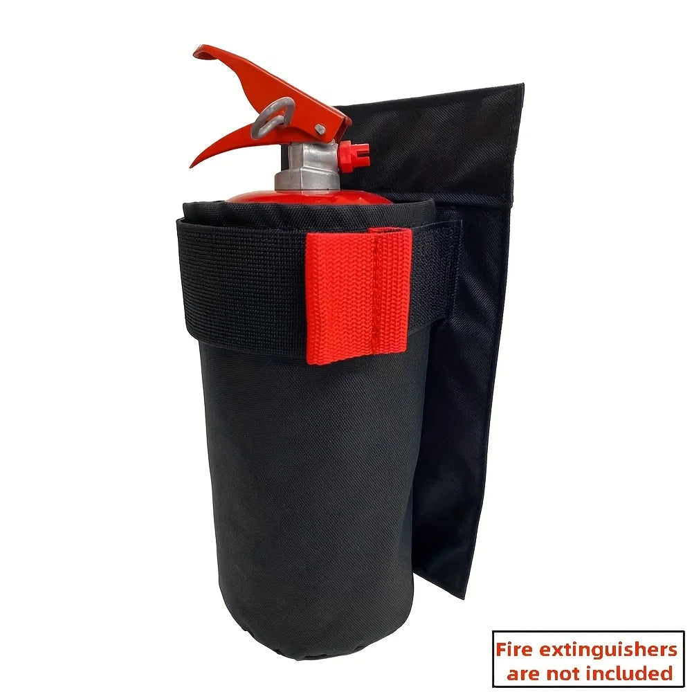1pc Car fire extinguisher organizer - Durable trunk storage bag and seat back bracket for storing fire extinguishers in vehicles