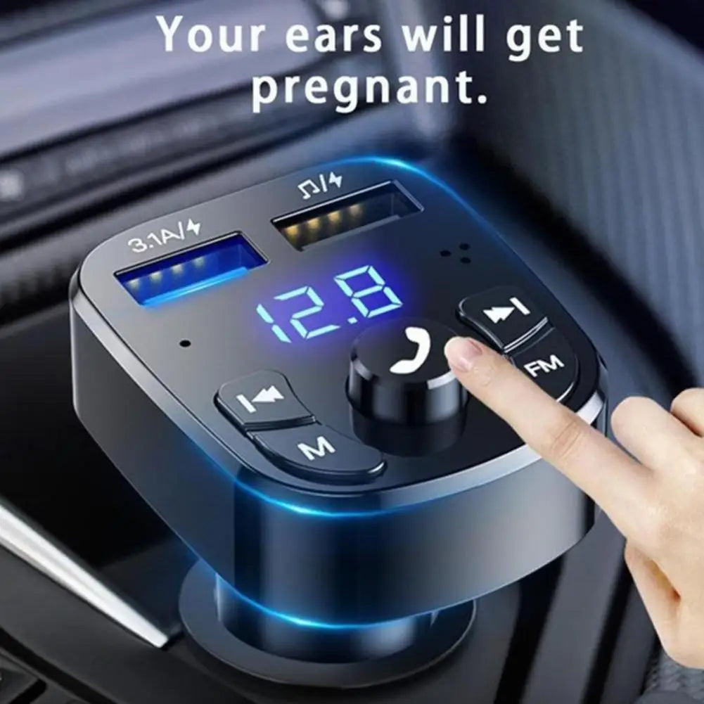 Car Charger FM Transmitter Bluetooth Audio Dual USB Car MP3 Player Autoradio Handsfree Charger 3.1A Fast Charger Car Accessories