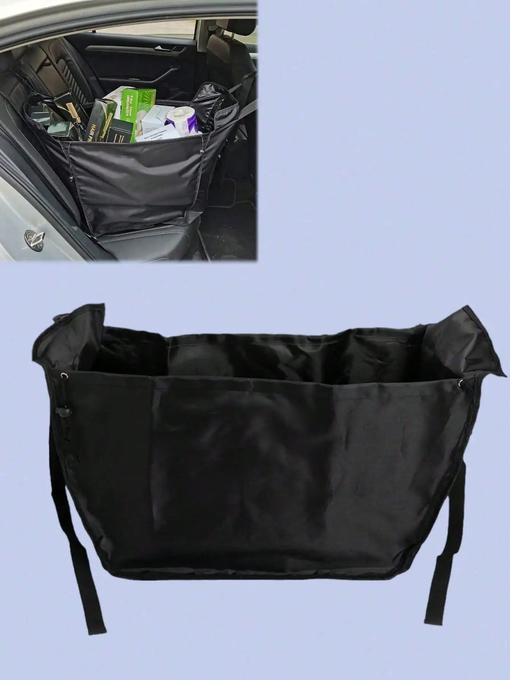 1Pc Car Seat Back Organizer – Large Capacity, Foldable, Washable, with Adjustable Straps, Universal Fit.