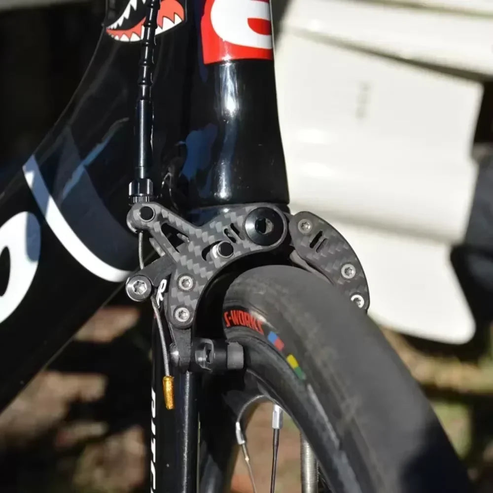 Bike Brake, Bicycle c-Type Brakes Calipers, Carbon Fiber Frame Front Rear Lightweight Side Pull Rim Brake for Road Bike