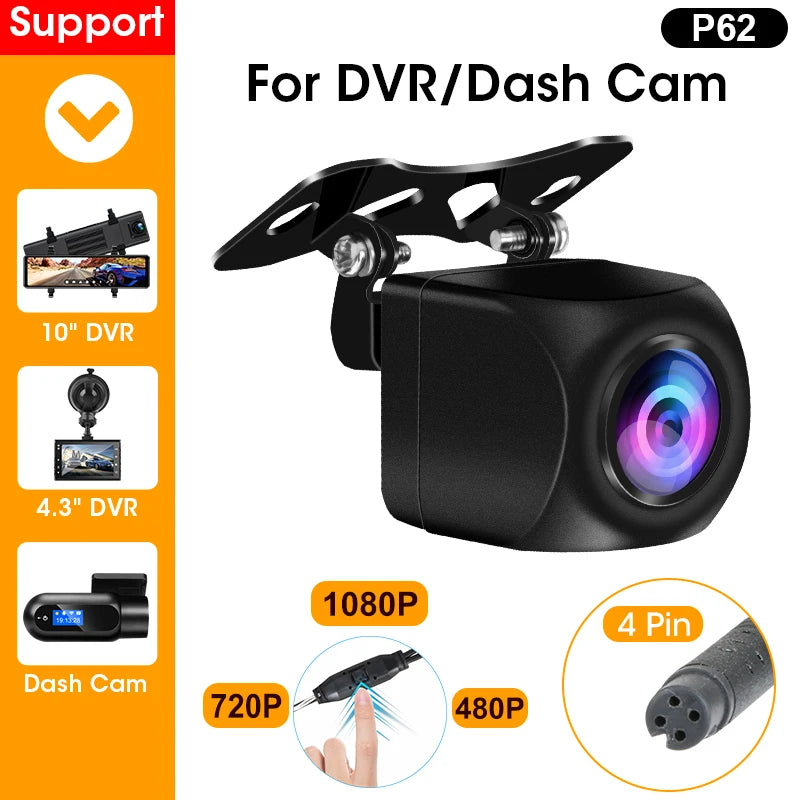 AHD 1080P Rear View Camera Fisheye Lens For DVR Dash Cam Car Radio MP5 Night Vision Reverse Camera 4 pin Waterproof NTSC PAL TVI