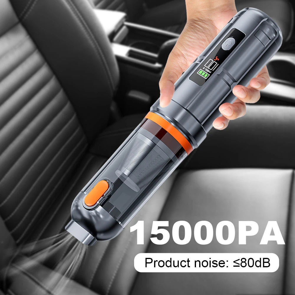 15000PA Car Vacuum Cleaner Cordless Compressed Air Duster with Brushless Motor Rechargeable Handheld Vacuum for Car Home