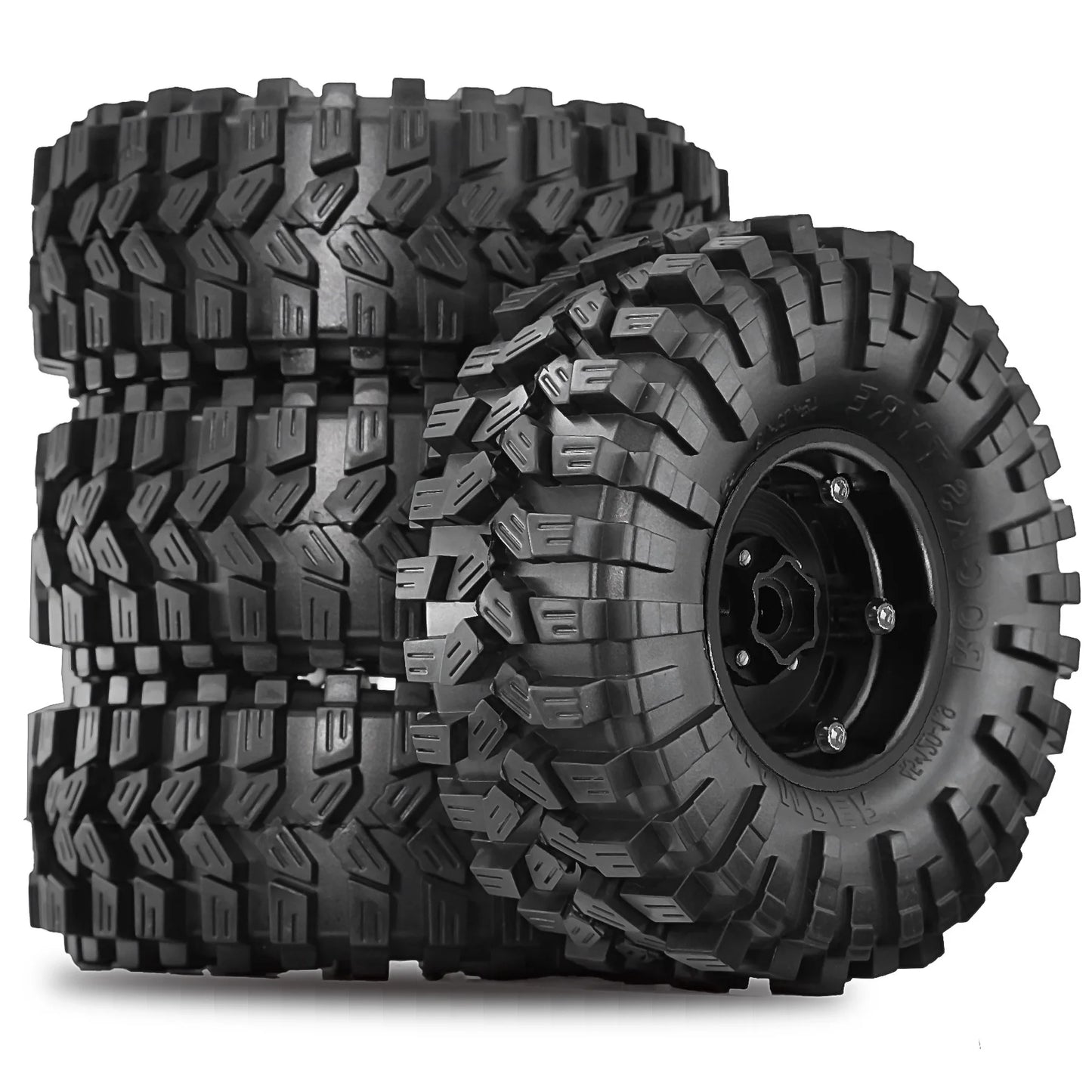 Aluminum 1.9 Beadlock Wheel Rims Tires for 1/10 Axial SCX10 SCX10 II SCX10 III TRX4 D90 90046 4PCS