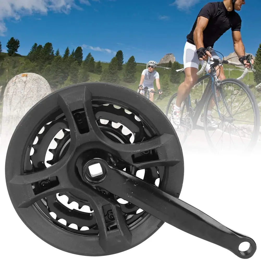 Crankset Carbon Steel 24-34-42T Crank for Variable Speed Mountain Road