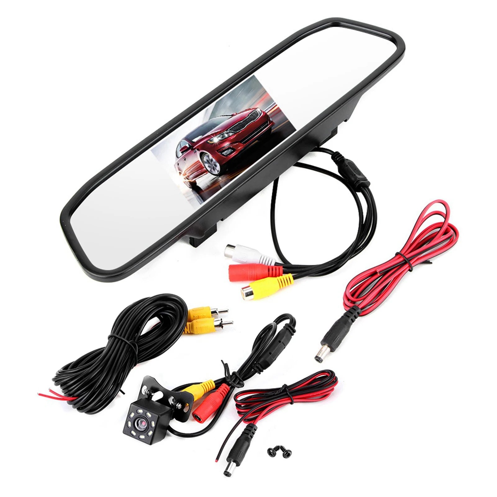 Car 4.3 Inch Rearview Mirror HD Display Monitor Dash Cam With 8 LED Night Vision Rear View Parking Reversing Camera Accessories