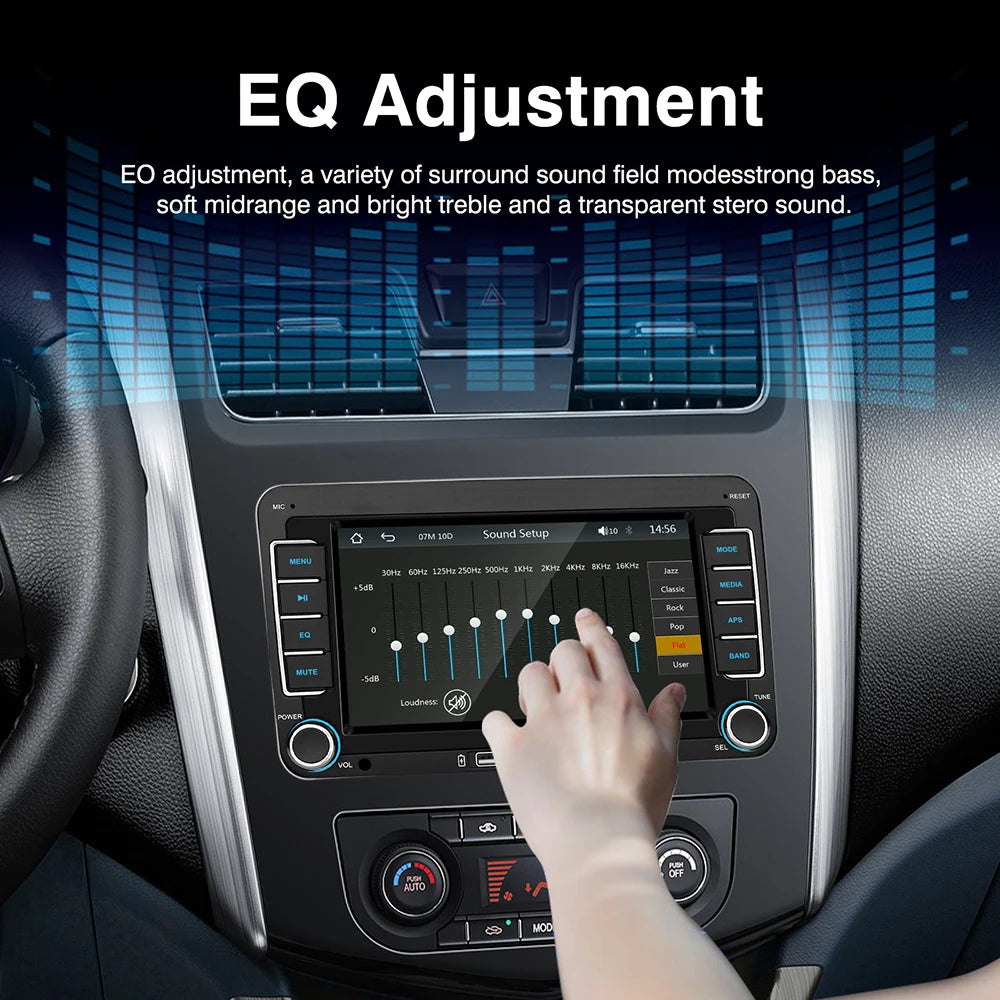 7" 2 Din HD Car Media Video RDS Airplay Car Radio Wireless CarPlay Android Auto Stereo Audio For VW/Seat/Skoda/Passat/Golf/Polo