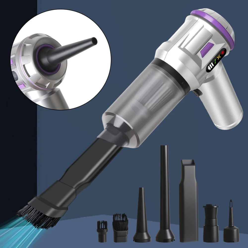 4 In 1 Car Vacuum Cleaner Handheld Vaccum Cleaners Wireless Air Duster LED Indicator Quick Inflation Strong Blowing/Suction