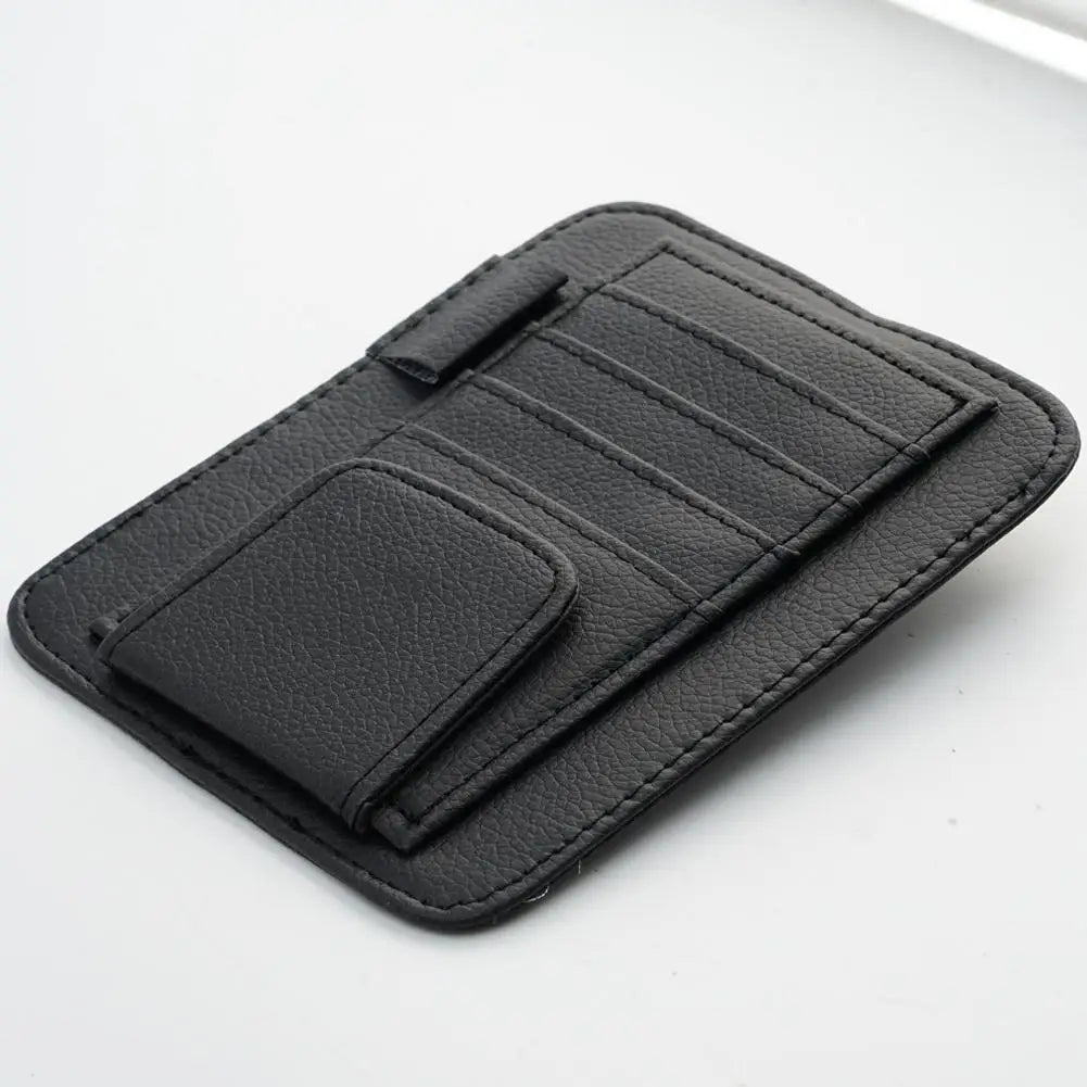 Car Sun Visor Organizer Multi-Pocket Business Card Storage Management Sunglasses Holder Visor Holder For Car Interior