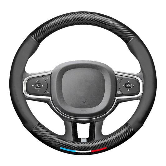 Car Carbon Fiber Leather Steering Wheel Cover For Volvo XC40 XC60 XC70 XC90 S40 S60 S80 S90 V40 V60 V70 V90 C70 Auto Accessories