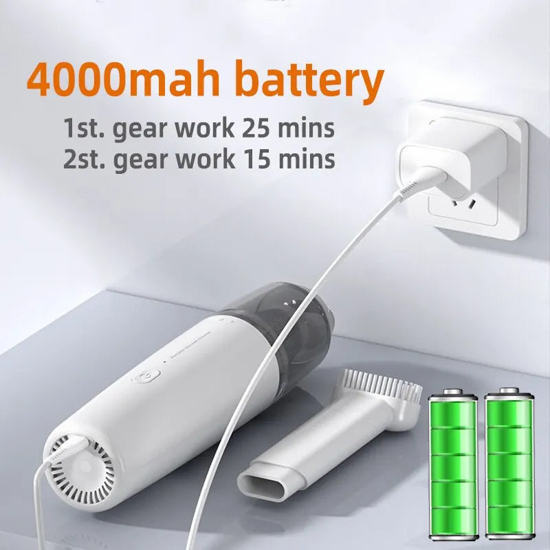 Cordless Handheld Vacuum Cleaner, Rechargeable Mini Car Vacuum with Strong Suction for Car Home Auto Cleaning, Portable
