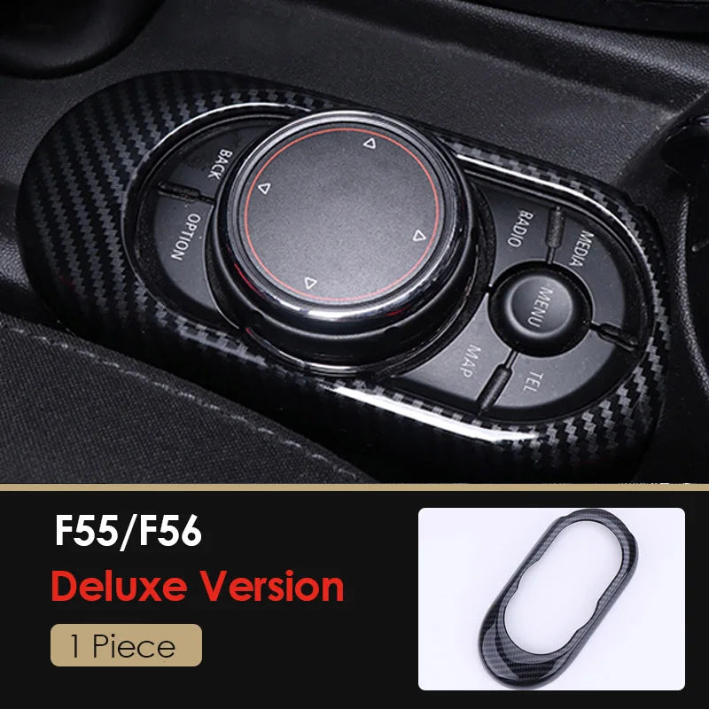 AMBERMILE for Mini Cooper F56 Accessories Car Interior Carbon Fiber Texture Console Air Outlet Door Speaker Handle Cover Trim