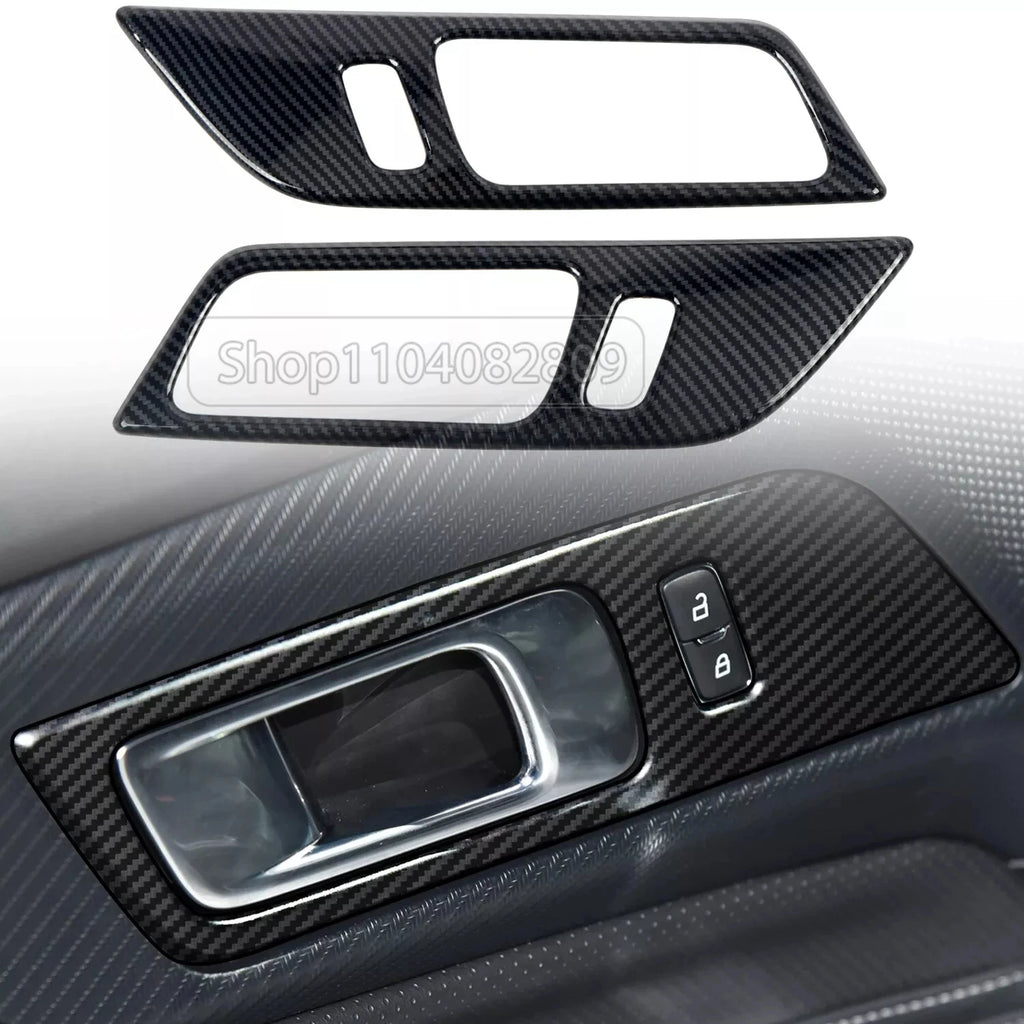 ABS Carbon Fiber Interior Accessories Kit Trim Cover For Ford Mustang AT MT 2024 2025 Center Conlose Gear Shift Panle Decoration