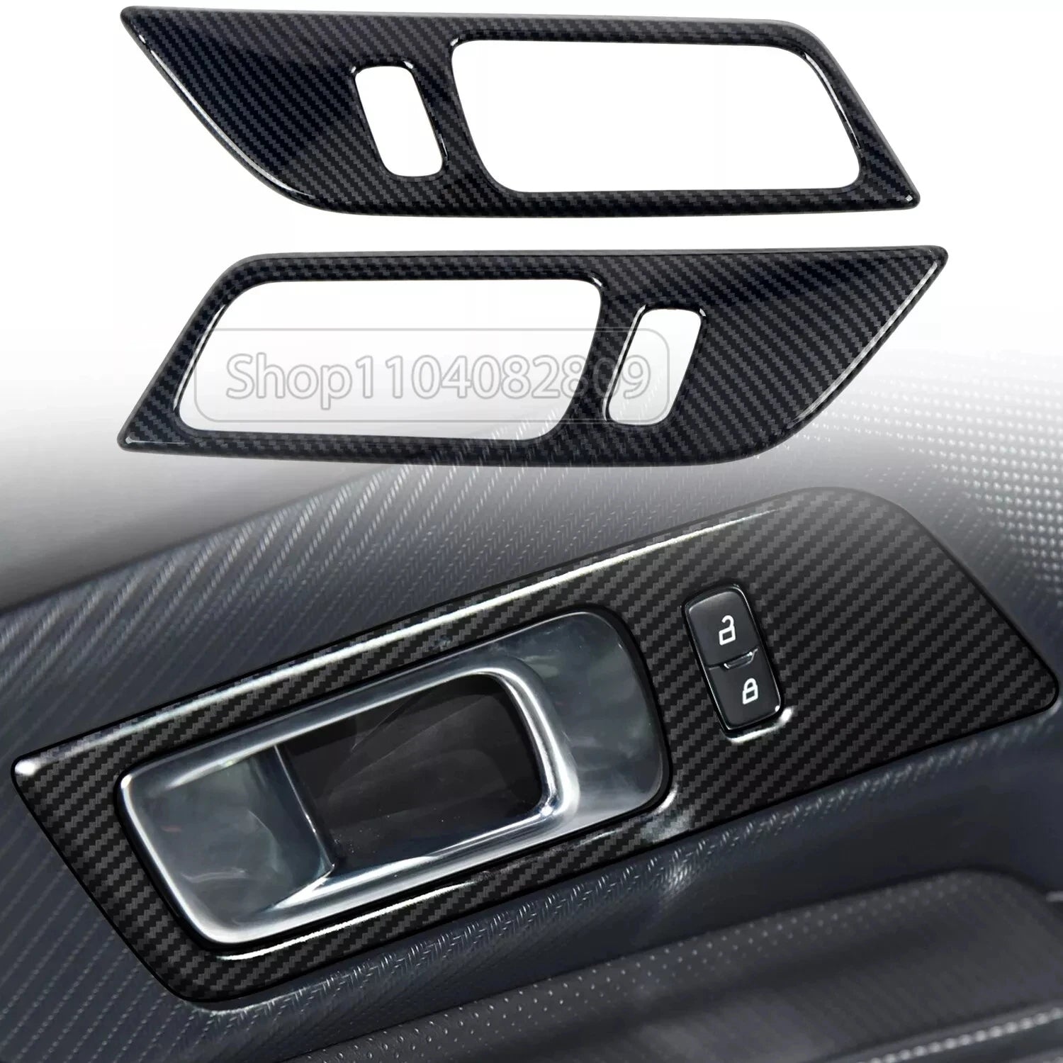 ABS Carbon Fiber Interior Accessories Kit Trim Cover For Ford Mustang AT MT 2024 2025 Center Conlose Gear Shift Panle Decoration
