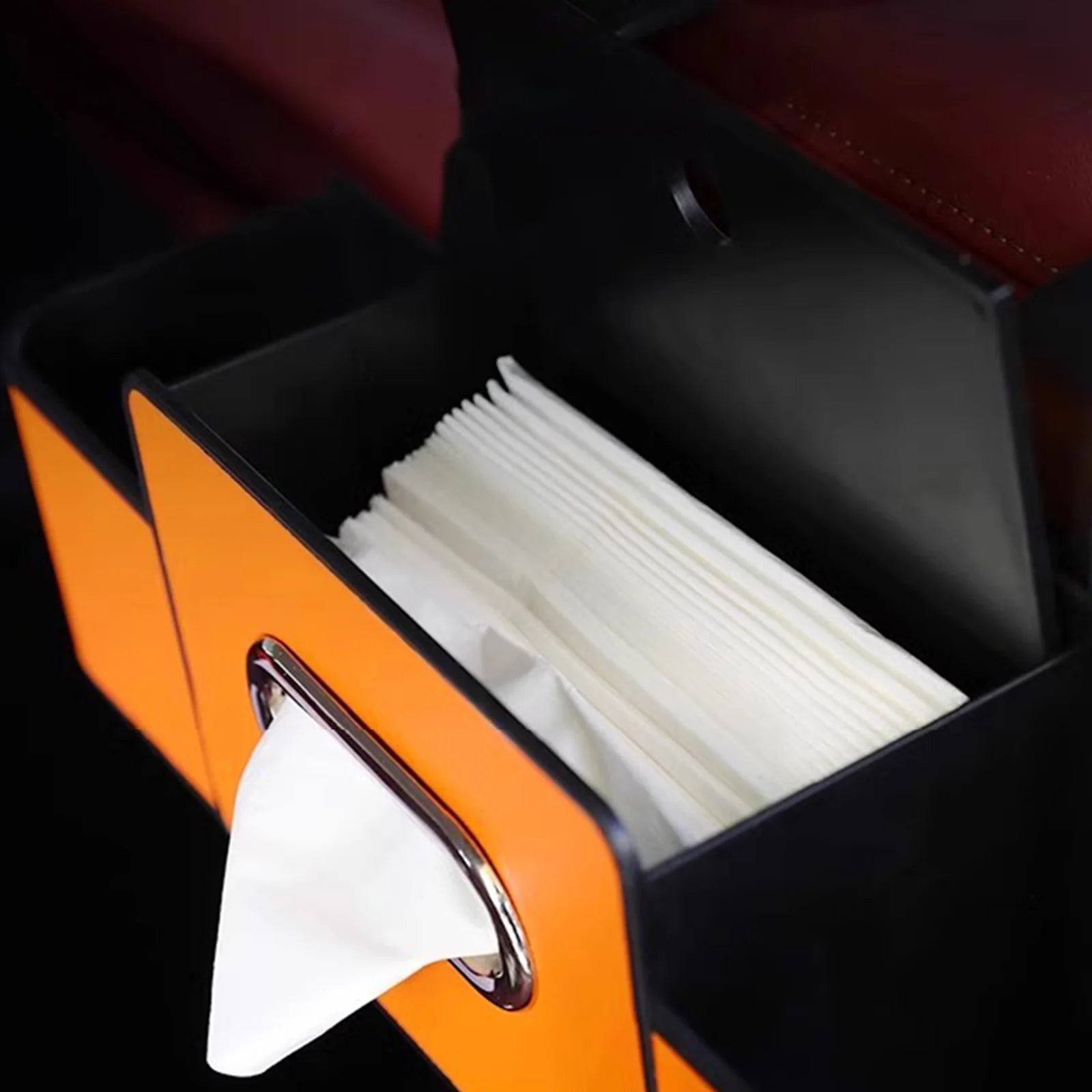 Car Back Seat Organizer with Cup Holder Tissue Box and Hooks Vehicle Seat Back Hanging Storage Box Automotive Travel Accessories