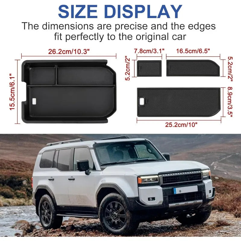 Center Console Organizer for Land Cruiser Prado LC250 J250 2024 2025 Interior Accessories ABS Armrest Tray