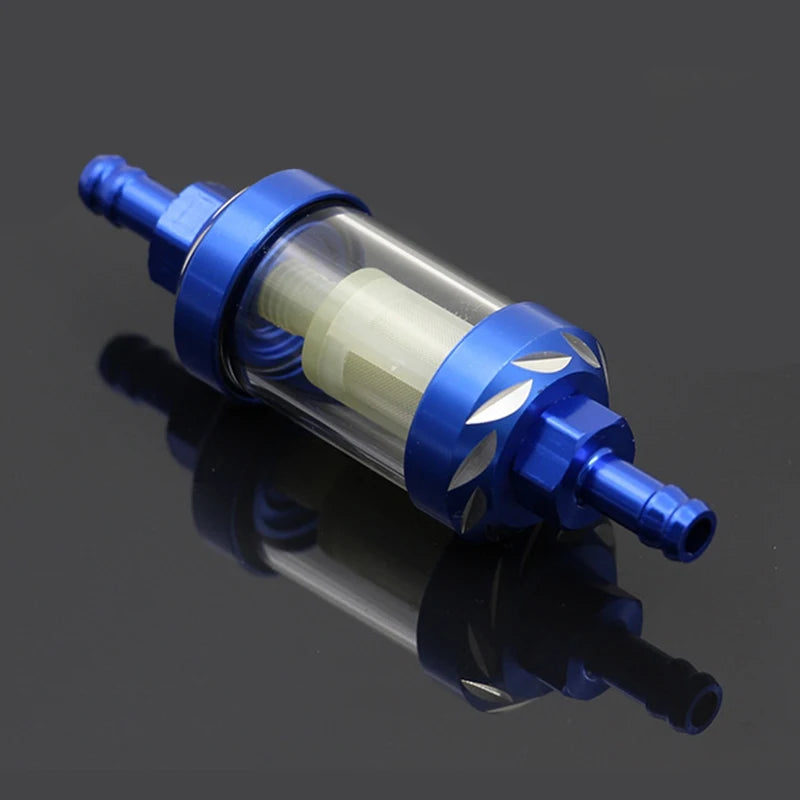 Universal 8mm CNC Aluminum Alloy Glass Gas Fuel Gasoline Oil Filter For Motocross Dirt Pit Bike ATV Buggy Quad Motorcycle Parts
