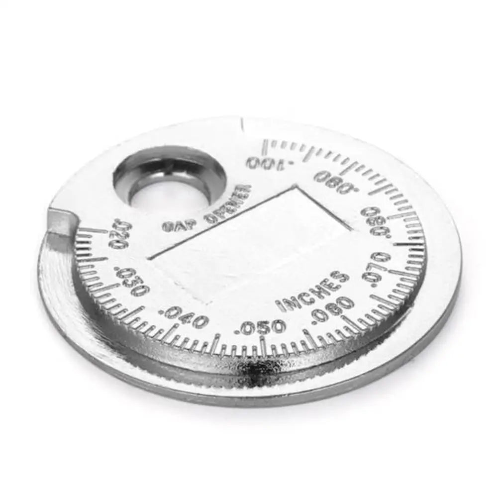 Spark Plug Gap Tool Precision Measurement Coin Shape Design Stainless Steel Multi Purpose Gauge For Platinum Iridium Plugs