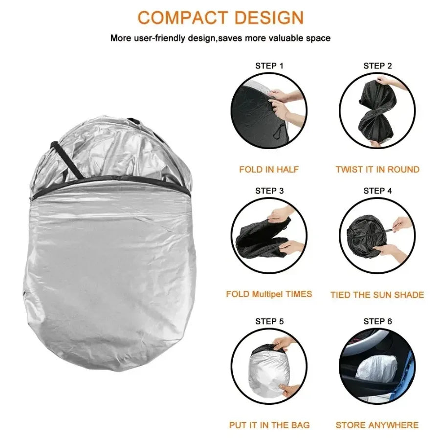 Car Windshield Sun Shade Cover - Visor for Interior Use, Folding Parasol, Suitable for Automobiles, Helps with Sun Protection