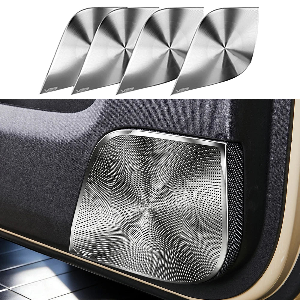 Car Door Horn Cover Audio Frame Fit For CHERY ICAR V27 2025 2026 Interior Stainless Steel Patch Modification Accessories
