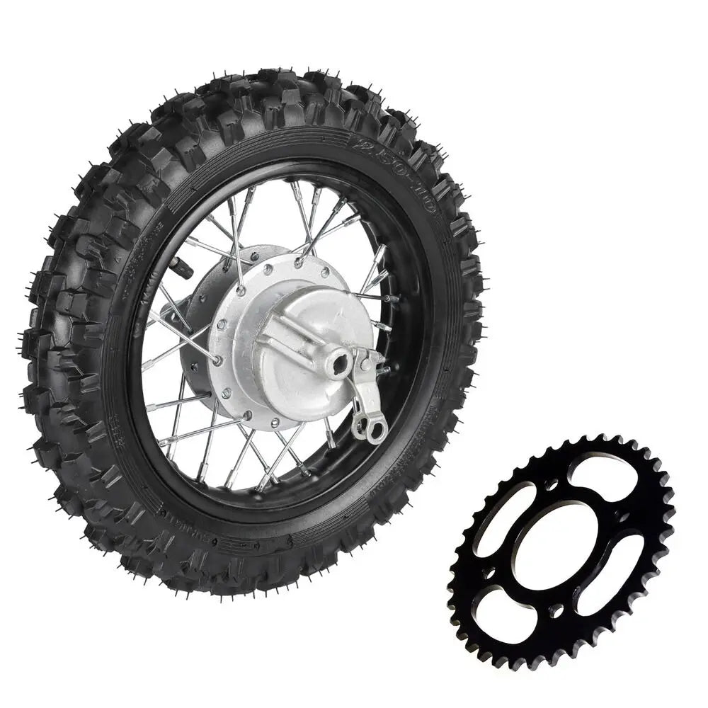 2.50-10 10" Rear Back Drum Brake Wheel Tyre Tire and Rim 1.4 x 10  &420 Sprocket  For CRF50 Yamaha TTR50 Pit Bike Pit