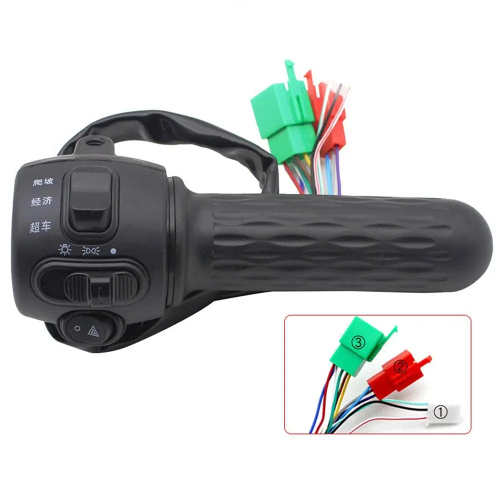 Black Electric Vehicle Parts Drum Disc Handle Combination Switch Rotary Handle Handle Seat Integrated Switch Button