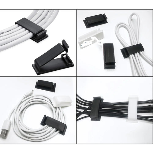 146 Pcs Cable Organizer Set Cord Management Silicone Cable Holder Adhesive Wire Clips For Car Home Office USB Cords Organiser