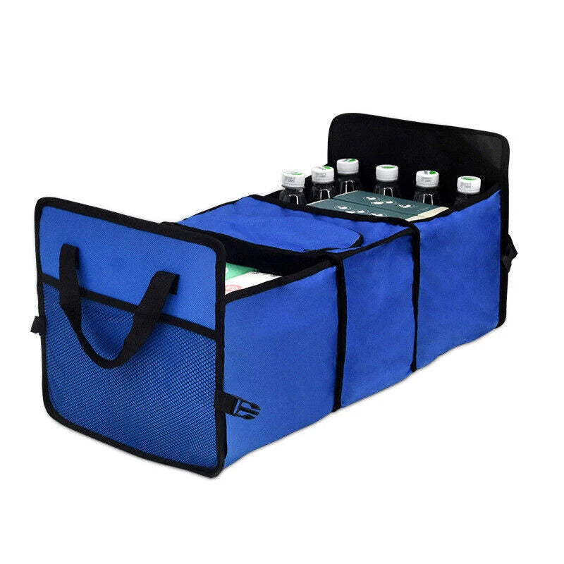 Collapsible Car Rear Boot Trunk Tidy Organizer Cooler Bag Seat Universal Grocery Storage Box Net Organiser Foldable Car-Styling