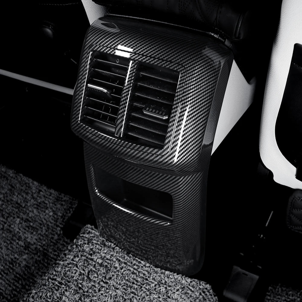 For Kia Sportage NQ5 Decoration Accessories Car Interior Carbon Fiber Rear Seat Air Conditional AC Vent Frame Trim Cover