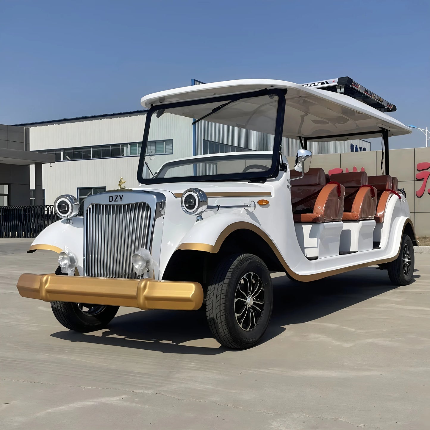 Electric vintage car, 8-seater retro car, sightseeing bus, three row 5+3-seater classic car wholesale