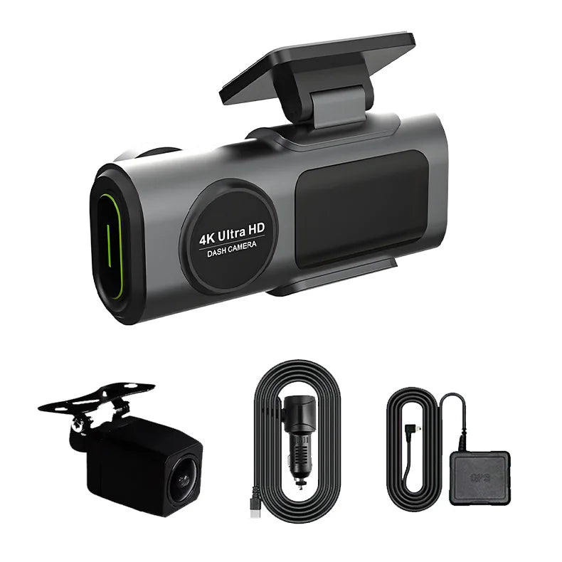 Dash Cam 4K UHD Recording Car Camera DVR Night Vision Video Recorder Built-In Wi-FiSupport GPS 24H Parking