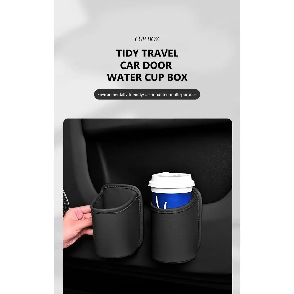 Car door cup holder Leather Automotive Drink rack Storage bin auto Back Seat cup holder Organizer for car interior accessories