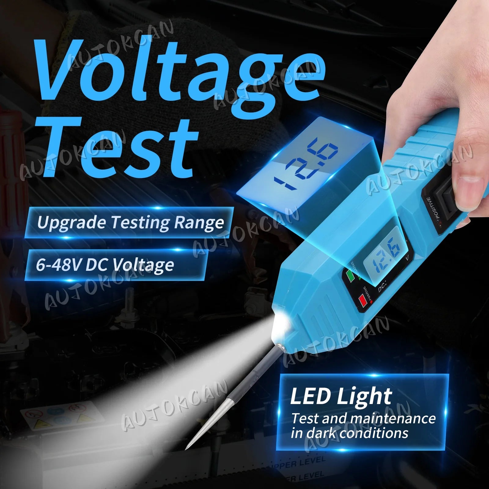 Automotive Electric Circuit Tester 6-48V DC with Led Voltage Display Car Automotive Electrical Systems Diagnostic Tool