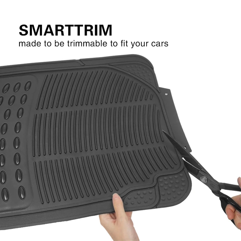 AUTO PLUS 4pcs Car Floor Mats Rubber Universal Size Fit For Most Car SUV Truck Car accessories Interior  Wear-resistant Foot Pad