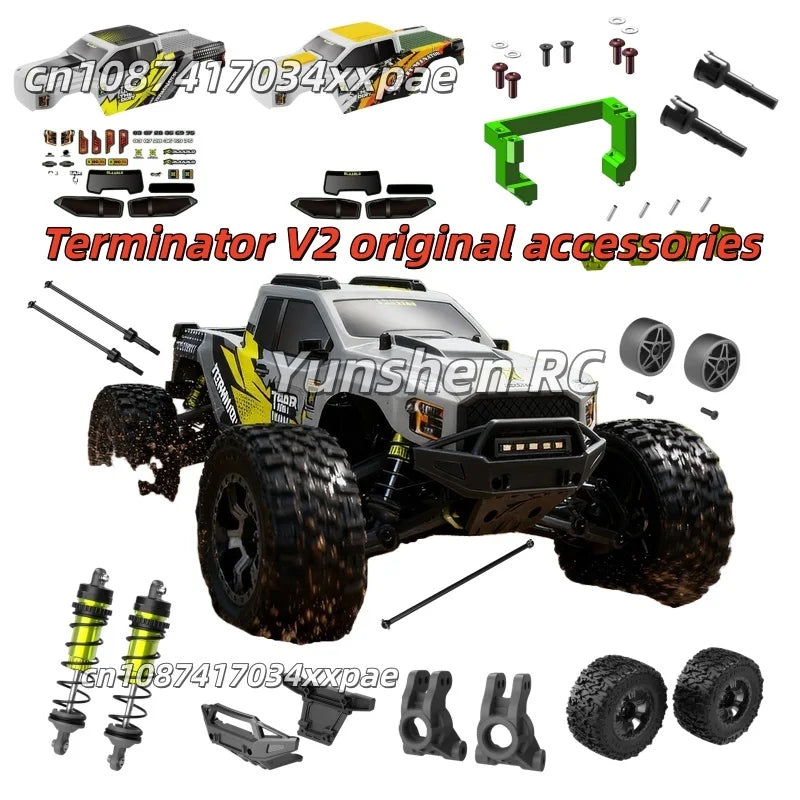 Accesorios originales de Terminator, piezas de simulación de carrocería, amortiguadores, neumáticos, bujes de rueda, soportes de servo, CVD, etc.
