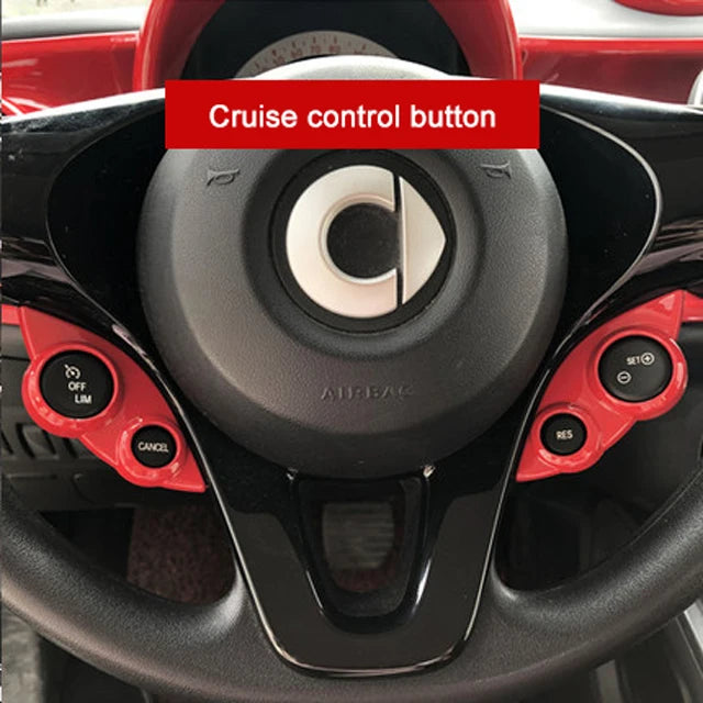 Car Red Interior Modified Steering Wheel Decoration Sticker For New Smart 453 Fortwo Forfour Car Accessories Styling