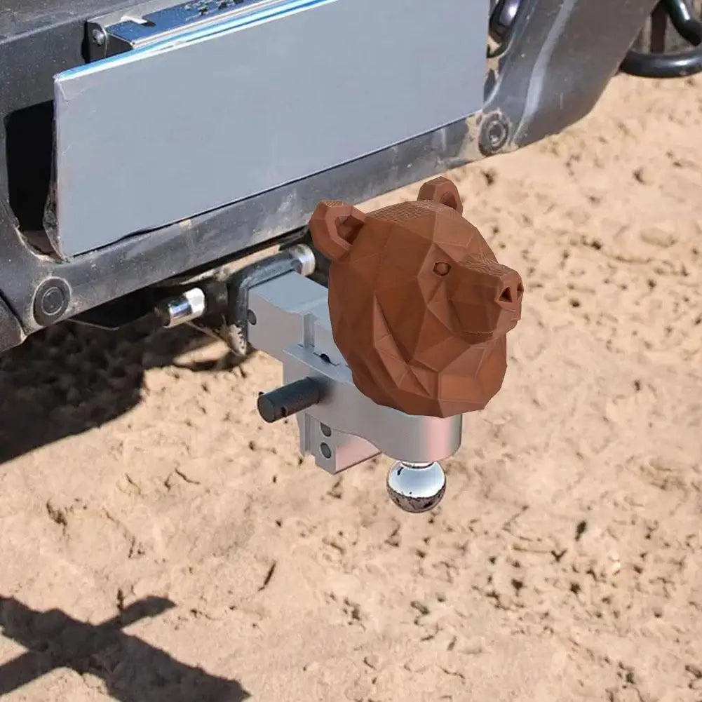 Bear Head Design Trailer Hitch Cover, Creative Decorative Cap for Tow Hook, Protective Anti-Dust Rustproof Accessory for Truck
