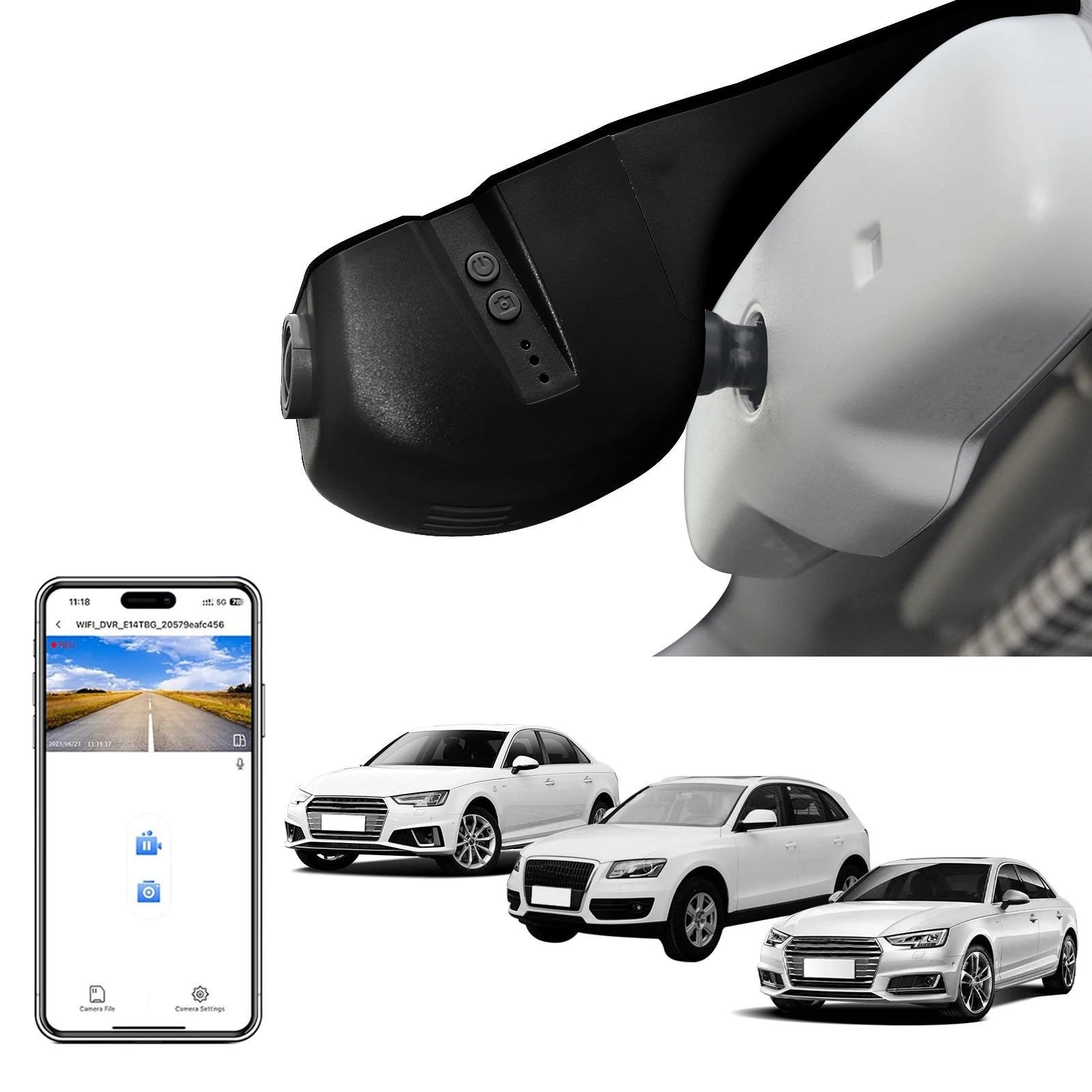 4K Dash Cam For Audi A3 A5 A6 A7 A8 Q2 Q3 Q5 Q7 Q8 S4 S6 S8 B8 C6 C7 RS R8 S5 S6 S7 S8 (Model B/C) WiFi APP GPS Dash Car Camera