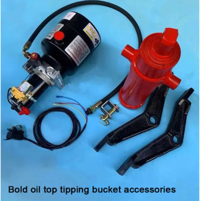 Piezas de modificación hidráulica de volquete, kit de autodescarga hidráulica, control eléctrico, elevador, triciclo eléctrico de 12 V-60 V