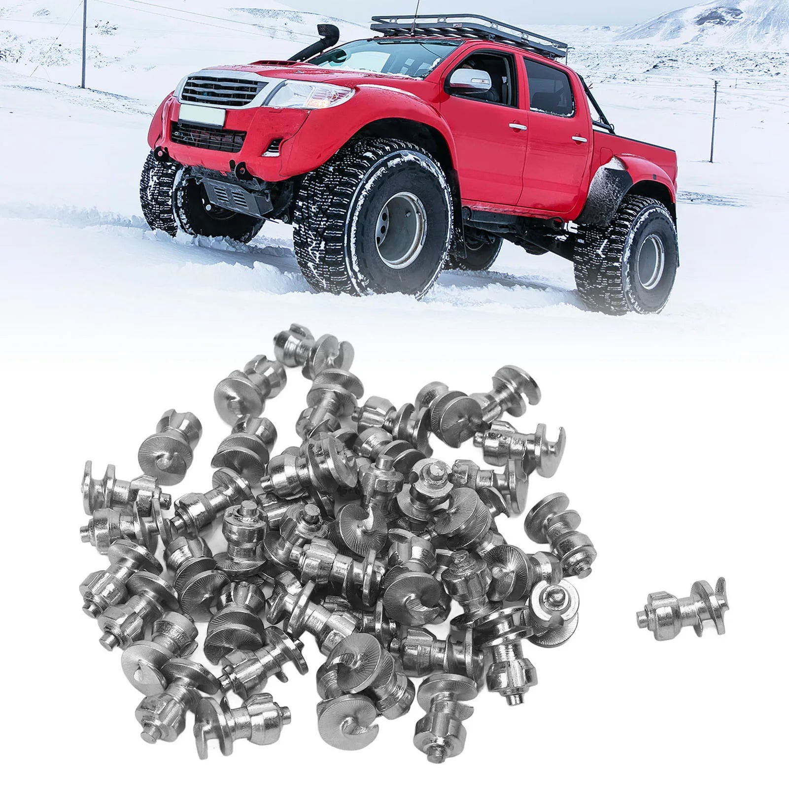Car Wheel Tyre Studs Sturdy Increase Stability Anti Slip Tungsten Steel Aluminum Silver Screw Snow Spikes for Truck