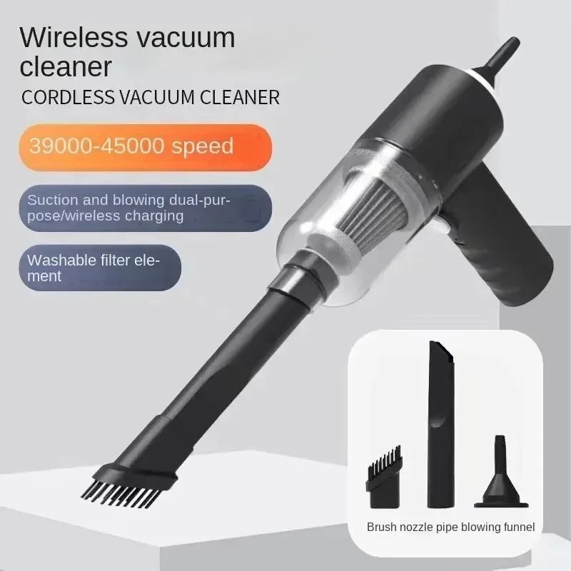 Wireless Car Vacuum Cleaner USB Charging 1200mAh Portable Cleaning Appliance Mini Wet and Dry Blow Vacuum Cleaner Household