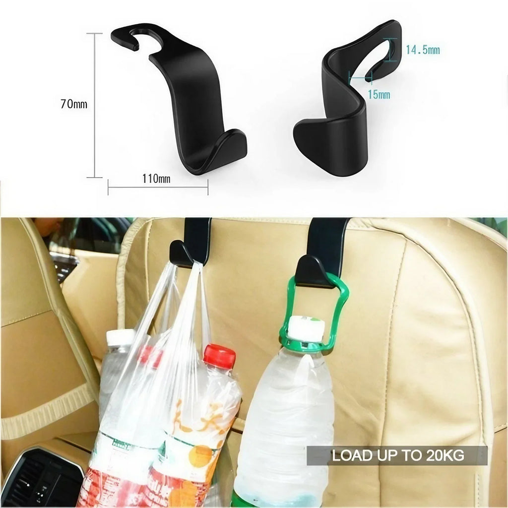 Car Back Seat Headrest Hook Organizer for Groceries Handbags Umbrellas Auto Accessories Storage Solution