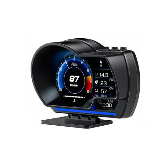 Digital Head‑Up Displayer Speed Warning Head Up Display OBD2+GPS Smart Gauge Car HUD Speedometer Turbo RPM Alarm for Car Truck
