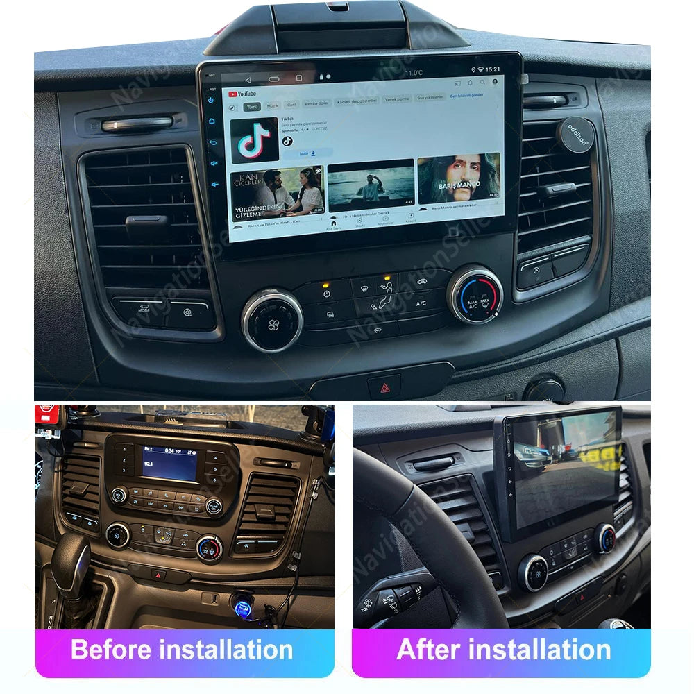 VIGOHI For Ford Transit Custom Pantalla 2018 2019 2020 2021 2022 2023 2024 Android Radio Carplay Multimedia Youtube Tiktok Wifi